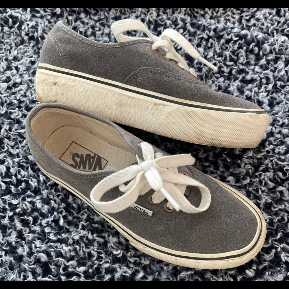 Grey platform vans